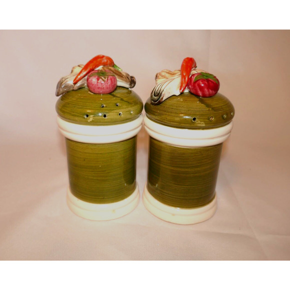 Vintage Arnart 5th Avenue Garden Harvest Salt Pepper Shakers Hand Painted #1901 - Picture 4 of 10